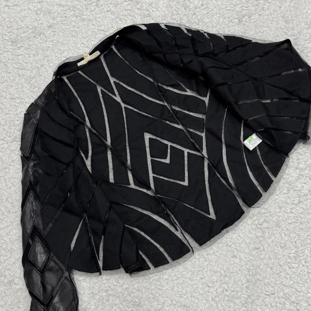 Women’s Hot & Delicious Black Geometric Faux Leather & Mesh Jacket (size S) - Picture 3 of 9
